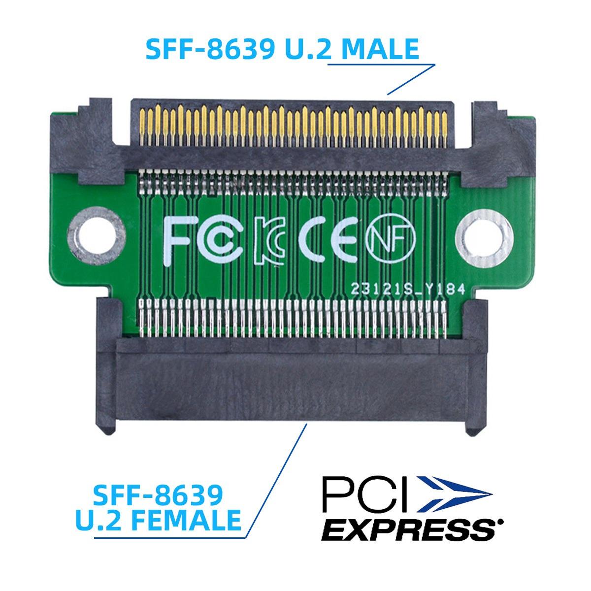 

SF-027 SFF-8639 U.2 Male to Female Extension Adapter NVME PCIe SSD Extension Convertor As Shown A