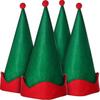 4pcs Green Felt Elf Hat Christmas Santa Elf Hat Christmas Holiday Party