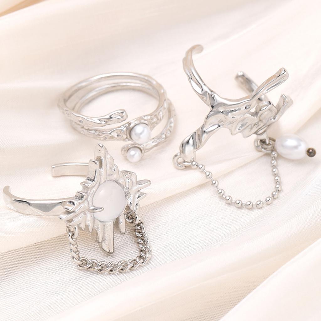 3 Stück Öffnungsringe Geometrische Ringe Handschmuck Kettenringe Verstellbare Ringe Geeignet für Modebegeisterte