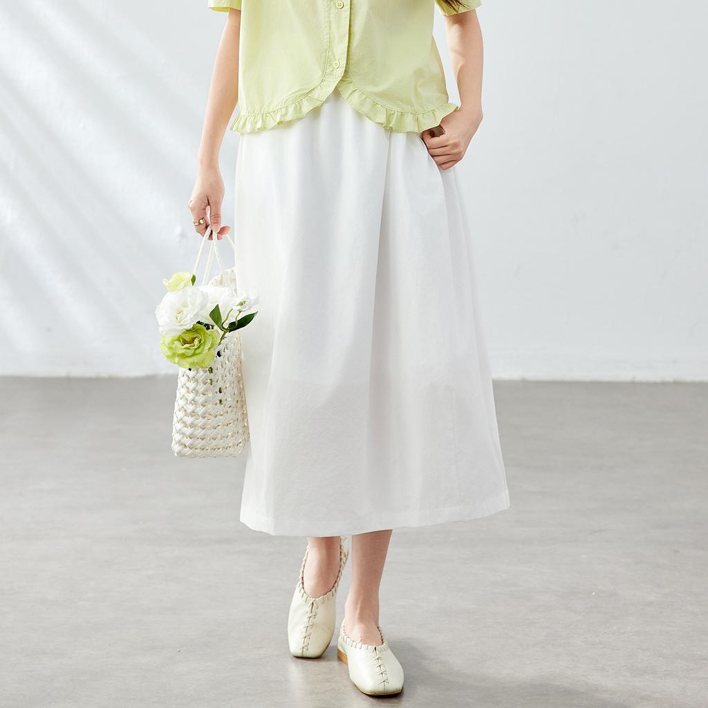 Hoher Taillenumfang Rock Damen Sommer Neu Atmungsaktiv Süß Locker Wort Rock Mittel und Lang Rock A-Linien Rock