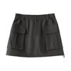 Chuyu Women's 2026 Spring Workwear Slub Cotton Short Skirt