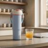 Portable Juice Blender Double Lid Cup Stainless Steel Yellow
