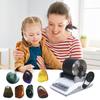 Electric Stone Polisher Kit with Natural Stone Grinding Powder Accessories DIY Kids Adults Detachable Rock Tumbler Machine Toddlers STEM Educational
