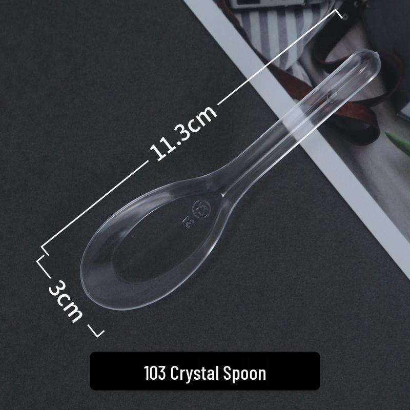 Individually Wrapped Thickened Plastic Disposable Soup & Dessert Spoon