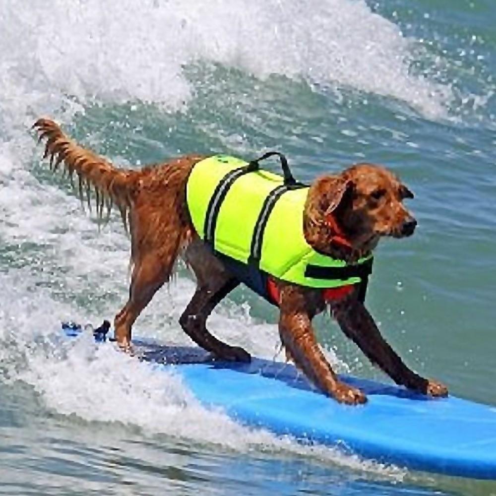 Adjustable Dog Life Jacket High Buoyancy Puppy Swimwear Pet Clothes Safety Swimming Suit Surfing