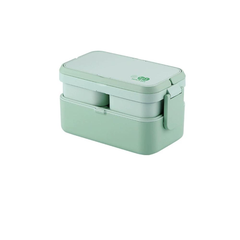 Microwavable 2 Layer Picnic Lunch Box Separated Food Storage Box Portable Food Container  Adult