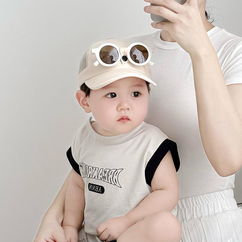 Removable Glasses Baby Hat Baby Boy Mesh Baseball Hat Korean Style Fashionable Toddler Spring Baby Girl Baseball Cap