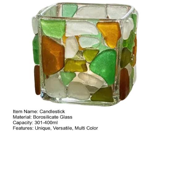 Sea Glass Tea Light Holders Handmade Mediterranean Candlesticks Nature Inspired Candle Holder Unique Gift