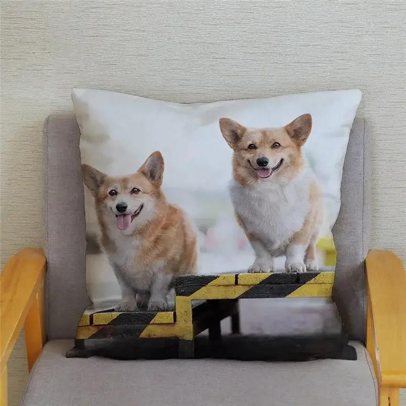 Cute Welsh Corgi Pembroke Dog Cushion Cover Pillow Case Home Decor Animal   Sofa Car