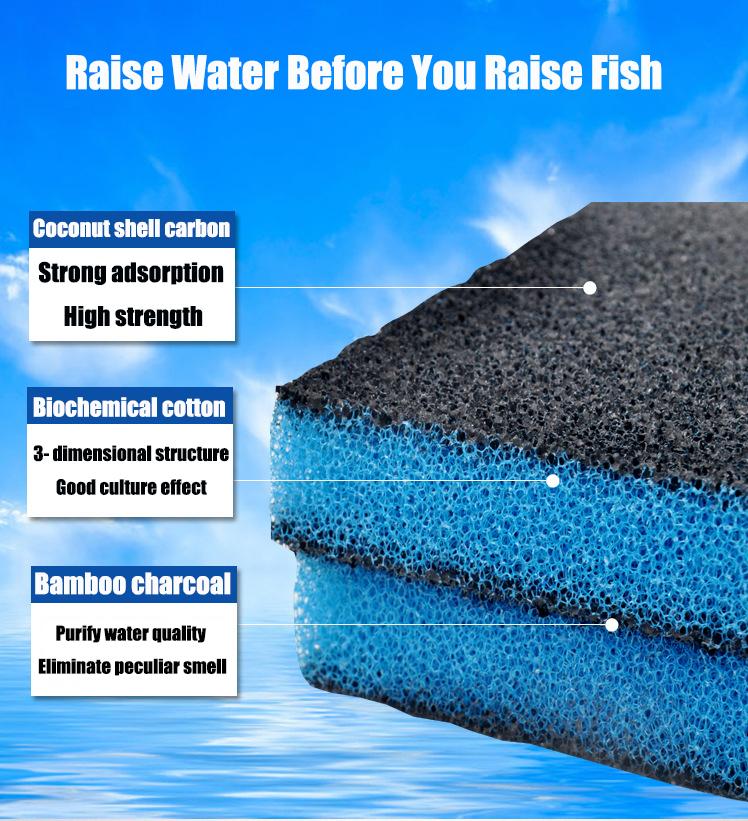 1pc Fish Tank Filter Activated Carbon Cotton Thicken Biochemical Sponge Aquarium Water Purification High Density Filter Material
