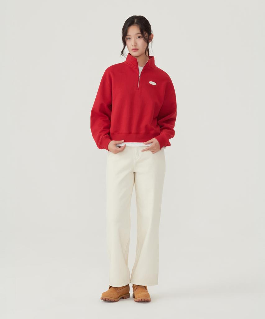 COVERNAT WOMAN Half-Zip Sweatshirt Red
