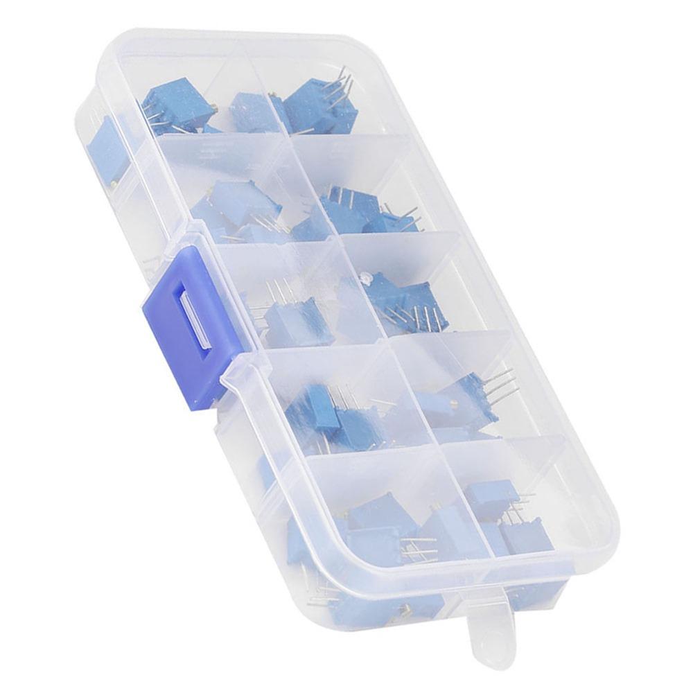 50PCS Blue Trimmer Pot 3296W Electronic Component Adjustable Variable Resistor  Circuit Adjustments