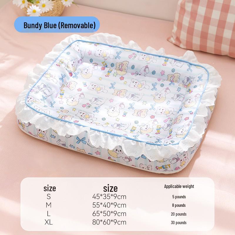L-shaped Cooling Quilted Dog and Cat Mat with Backrest for All Seasons