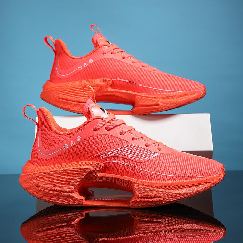 

2025 new ultra-light shock absorption full palm carbon plate sports shoes Guochao youth non-slip and wear-resistant racing running shoes men 36