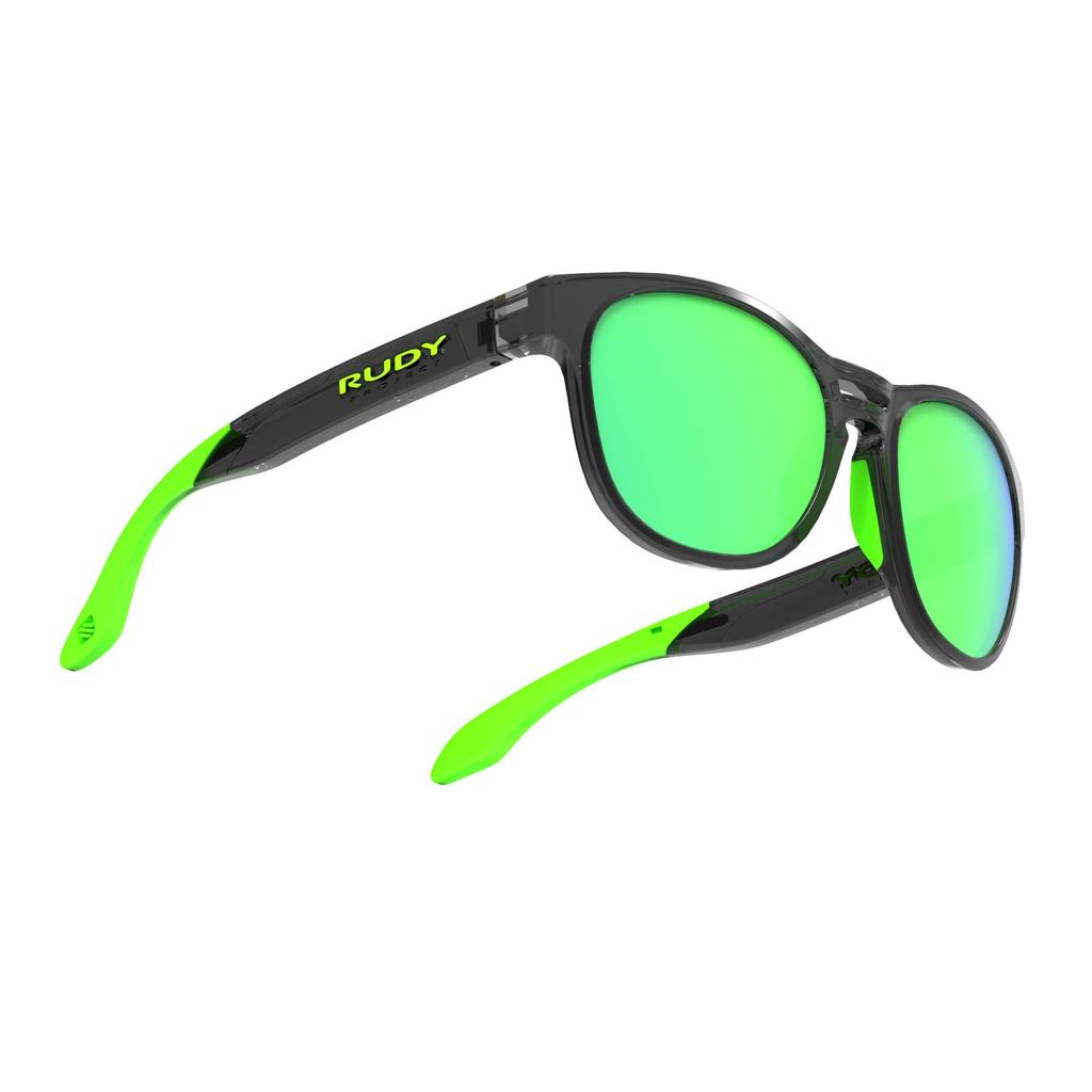 RUDY PROJECT Sports Sunglasses for Road and SPINAIR 56 Crystal Graphite Frame with Polar 3FX HDR Green Lenses Bikes, Cycling, Marathons, Jogging,