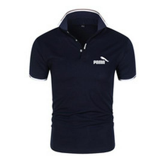 Men's Short Sleeve Polo Shirt - Solid Color, High-End Business Casual, with Lapel.