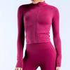 Seamless Long Sleeve Yoga Jacket With Zipper For Women Fitness And Running Activities