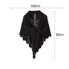 Women Knitting Shawl Solid Color Fringe Design Lightweight Versatile Hollow Shawl Open Knitted Pattern