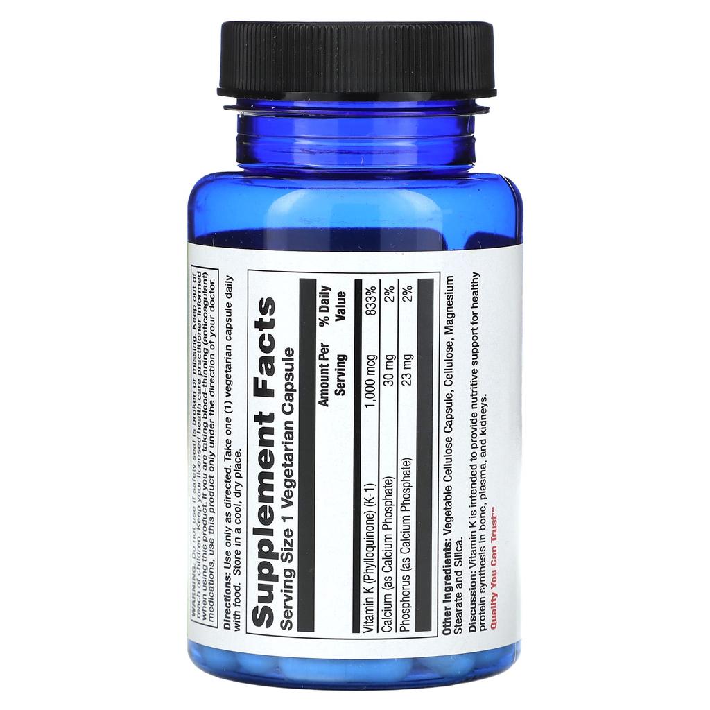 Nature'S Life, Vitamin K, 1,000Mcg, 50 Veggie Capsules