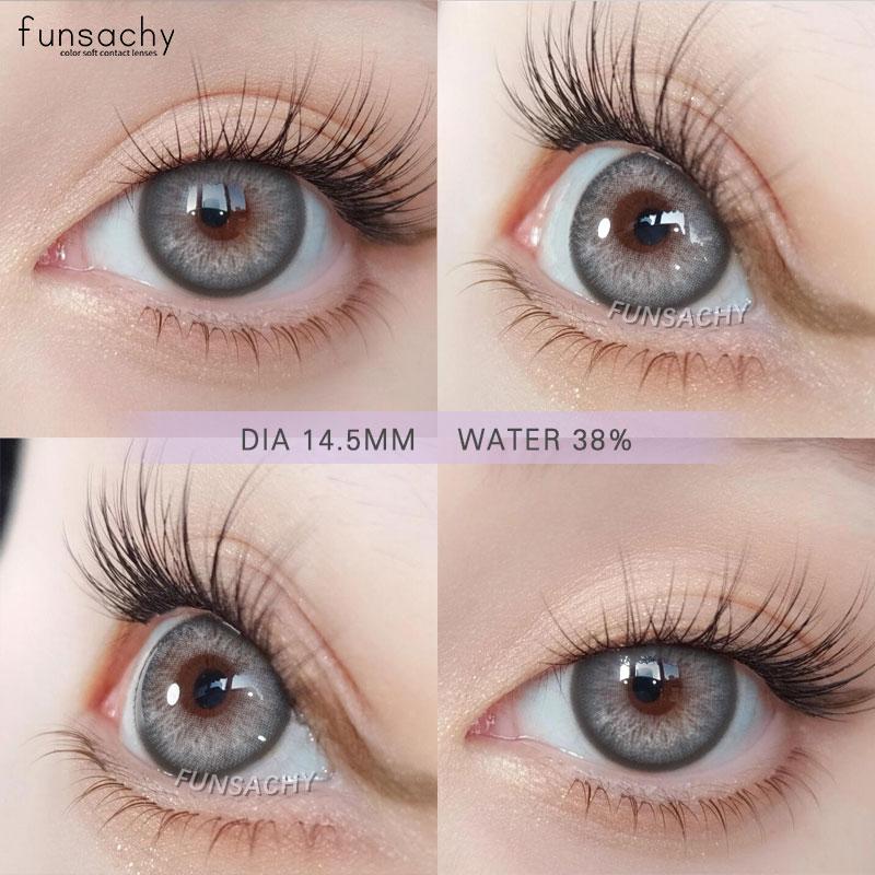 FUNSACHY 1 para gorąco sprzedających się soczewek kontaktowych kolorowych brązowych soczewek do oczu szarych pięknych źrenic niebieski kolor makijaż oczu kosmetyczne roczne