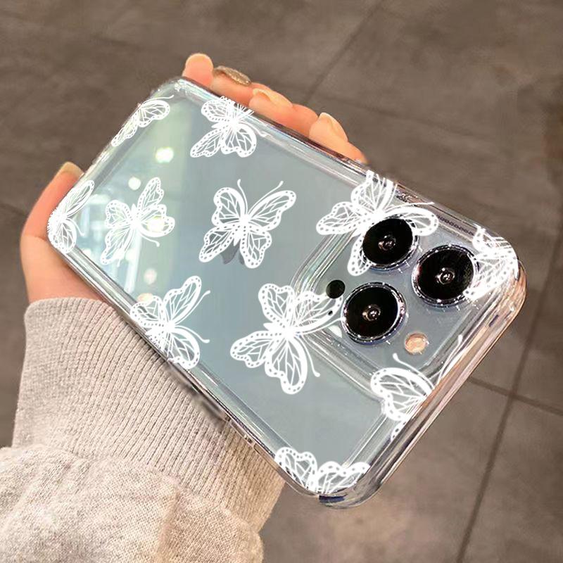 Butterfly Flower Soft Silicone Case For Samsung Galaxy S26 S25 Ultra S24 FE S23 Plus S22 S21 A16 A35 A55 A34 A54 A53 Clear Cover