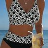 Hot-selling stylish and sexy printed European and American women's split bikini seaside beach vacation swimsuit