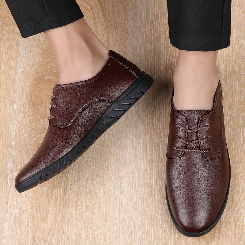Genuine Leather Moccasins Comfy Dress Oxford Shoes Casual Lightweight Luxury Brand Summer Men Loafers Man Lace-Up Mens Shoes