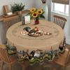 Flower Printed Polyester Tablecloth Country Rooster Washable Rectangle Tablecloth Stain Resistant Waterproof Round Table Cloth