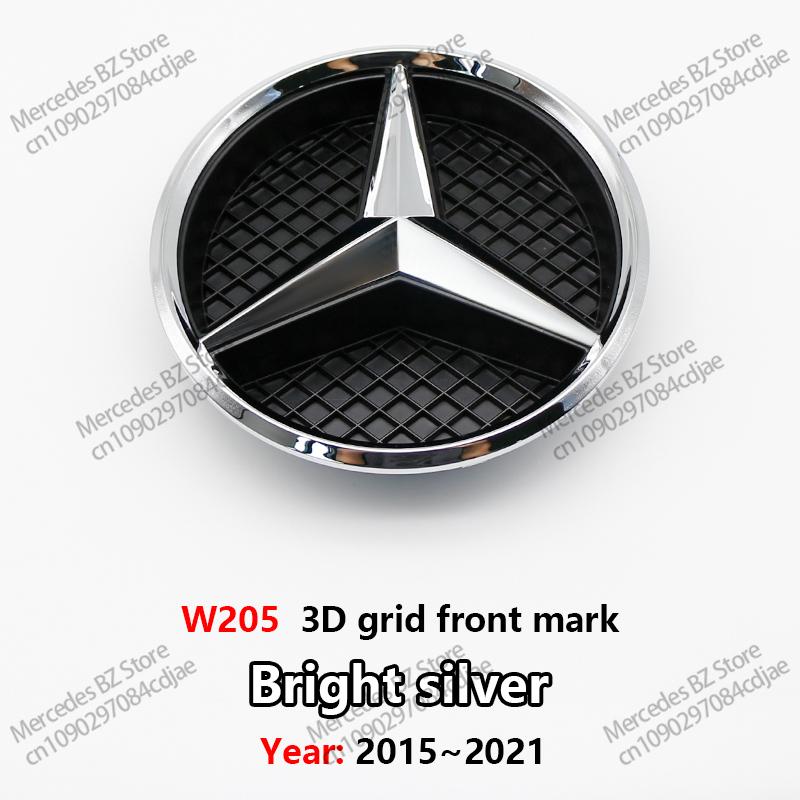 VRF2 Car Front Grille Emblem Star Badge Logo Chrome black Silver 3D Mirror Grid For For Mercedes Benz W205 W204 W213 W253 C300