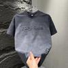 Early Spring Design Short-Sleeved T-Shirt Men'S Concave-Convex Steel-Printed Letter Tie-Dye Half-Sleeved Men'S T-Shirt