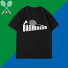 Neues Sommer-Badminton-T-Shirt Kurzarm für Damen und Herren 2D Reines Baumwoll-T-Shirt Wettkampf Training Sport Gedenkdesign