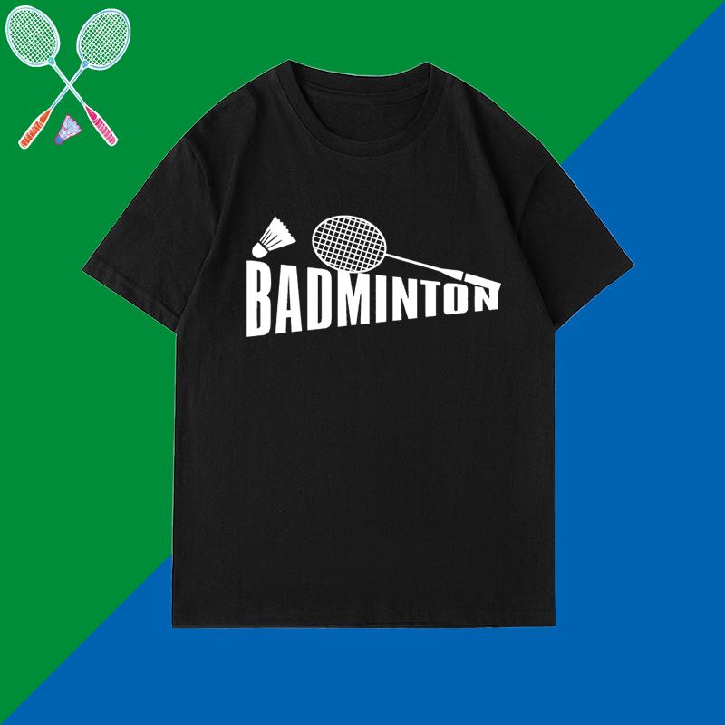 New Summer Badminton Shirt Short Sleeve Men And Women 2d Pure Cotton Shirt Competition Training Sports Commemorative Design