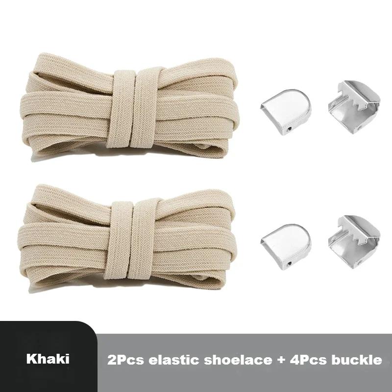Elastic Laces Sneakers Shoelaces Without Ties End Locks College Style Shoestring Rubber Band for Laces Shoes Accessories 1Piar