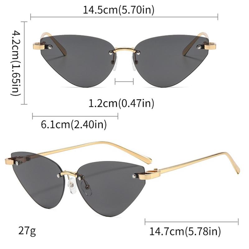 Fashion Rimless Triangle Sunglasses Women Trendy Personality Stylish Sun Glasses