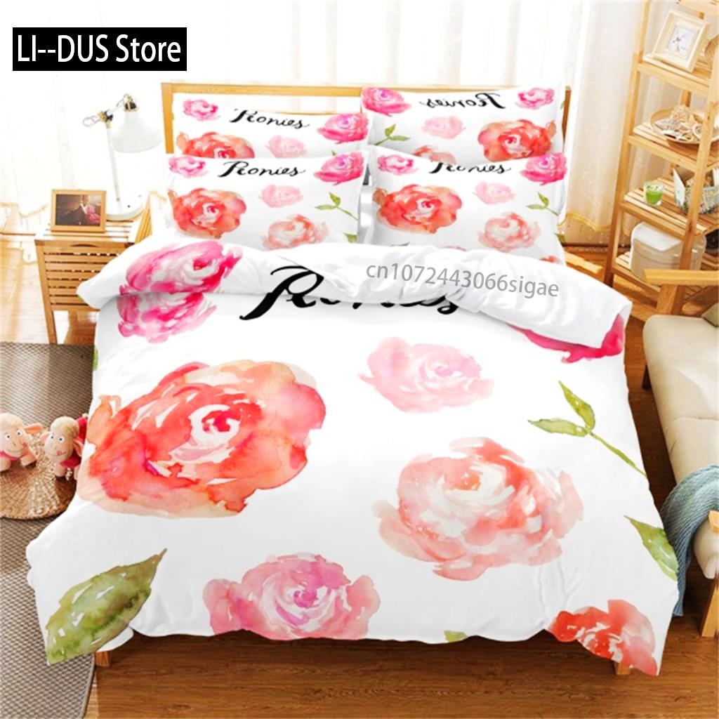

Comforter Roses Flower Valentine S Day Wedding Bedding Set Luxurious Rose Petal Heart Love 2/3 Pcs For Room Decor Comforter (quilt)-EU Single(135*200cm)3pcs