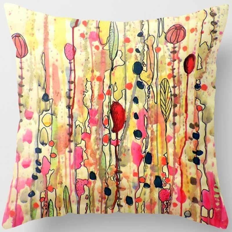 Oil Painting Floral Printing Pillowcase Home Decoration Car Sofa Decoration Pillowcase Ornament
