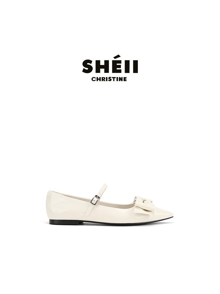 

Версия из овчины Su Yin балетки Louvre с маленьким острым носком и плоским бантом Мэри Джейн женские свадебные туфли 40