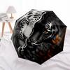 1 PC Automatic Folding Umbrella - Chinese Tiger Art Pattern, Portable & Foldable Design with 8 Ribs, Christmas Birthday Gifts