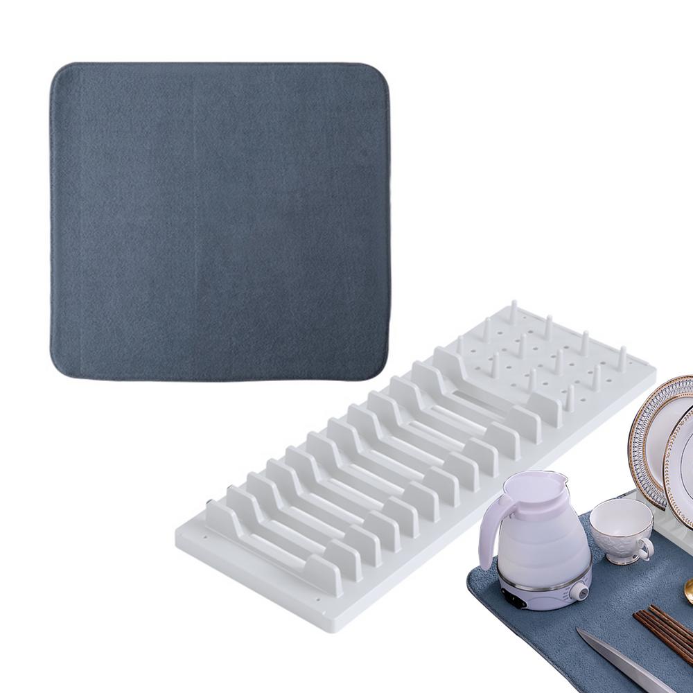 

Сушилка для тарелок, сушилка для посуды, органайзер для кухонных принадлежностей, сушилка для тарелок с подстаканником для офисов, кухонь, отелей белый