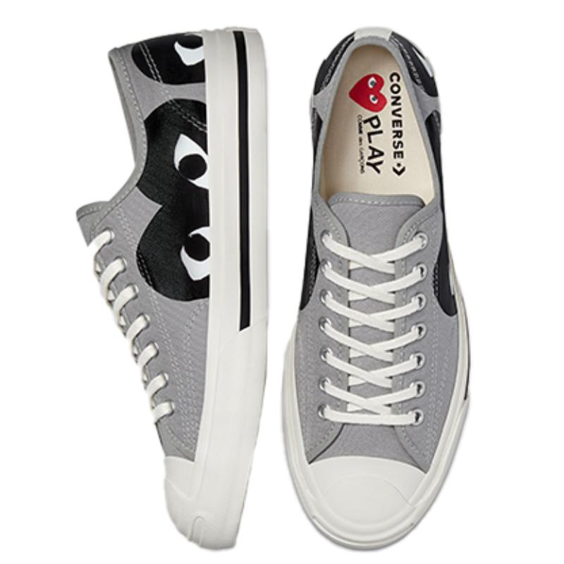 Comme Des Garcons Play X Converse Jack Purcell Versatile Trendy Low-Top Canvas Unisex Black and Grey