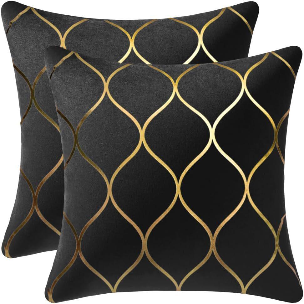 European Classic Gold-Pillow Pillow Case Super Soft Short Plush Lamp Luxury Home Sofa Cushion Cover Premium Durable