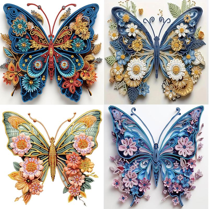 

30X30CM DIY 5D Алмазная картина Бабочка Дифракционная бумага Набор для вышивки крестом Частичная специальная фигурная вышивка Мозаика Художественный декор