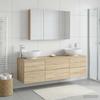 Bathroom Furniture Set 4 pcs Sonoma Oak Engineered Wood and Glass