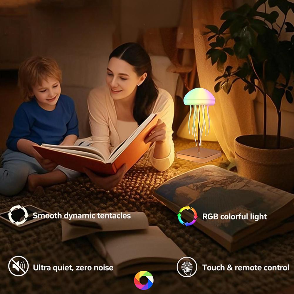 Upgrade Voice Control Dancing Jellyfish Lamp with Remote Control Rechanging Table Night Light Color Changing Atmosphere Light Birthday Christmas Gift