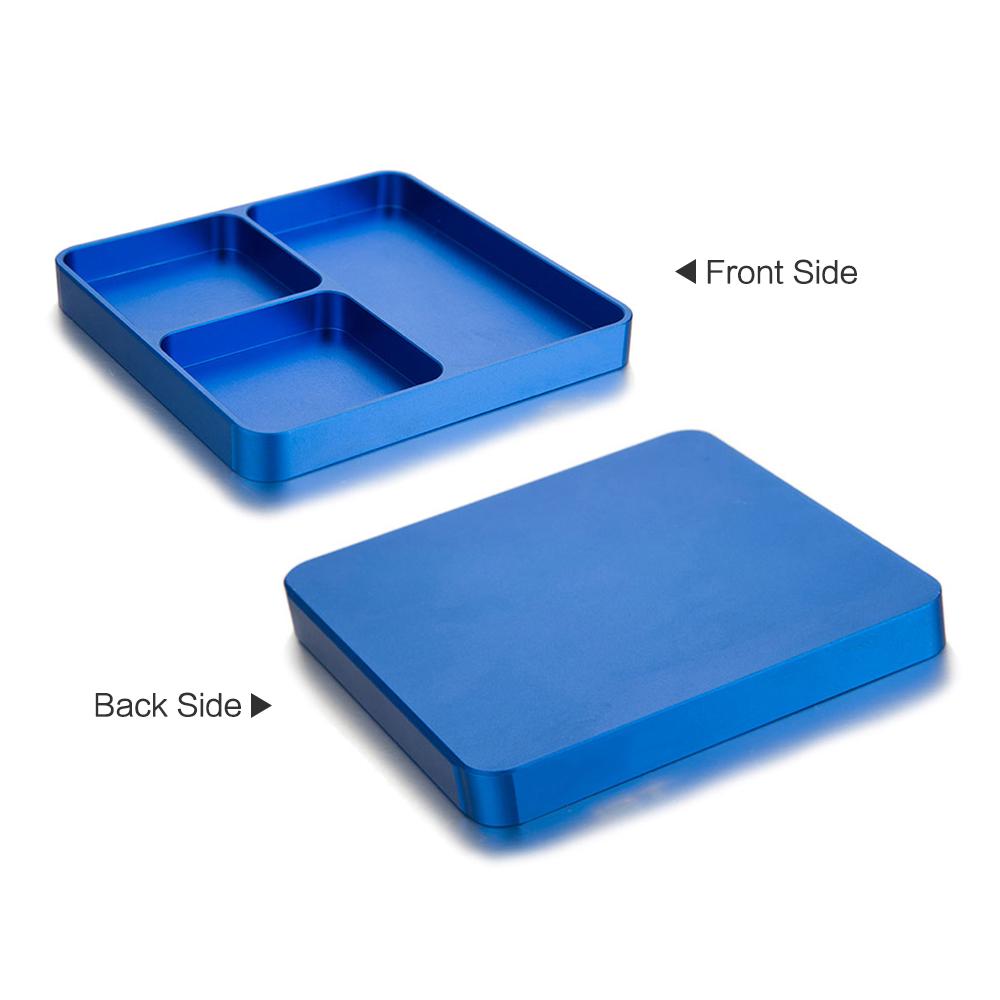 Magnetic Desktop Screws Tools Parts Tray Holder Storage Plate Box Case