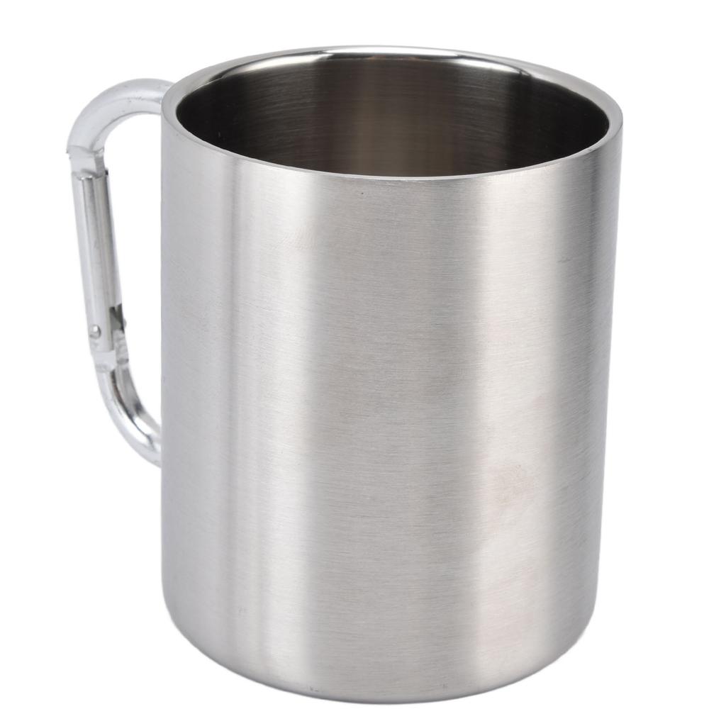 Stainless Steel Mug 360ml Double Wall Comfortable Handle Glossy Surface Exquisite Durable Stainless