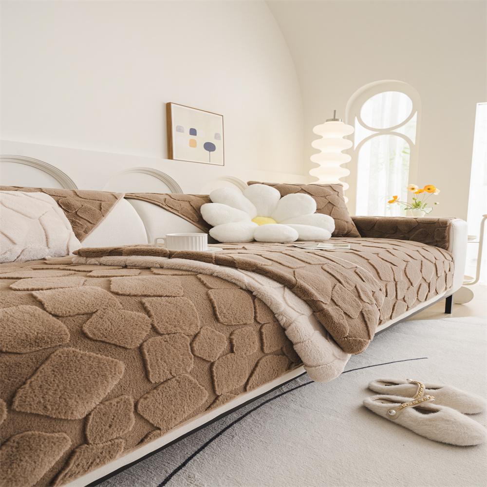 

Подушка для дивана Зимняя нескользящая подушка для дивана Плюшевая подушка для сиденья Чехол для сиденья Light Luxury Осенне-зимняя подушка для сиденья 70x70cm 1pc