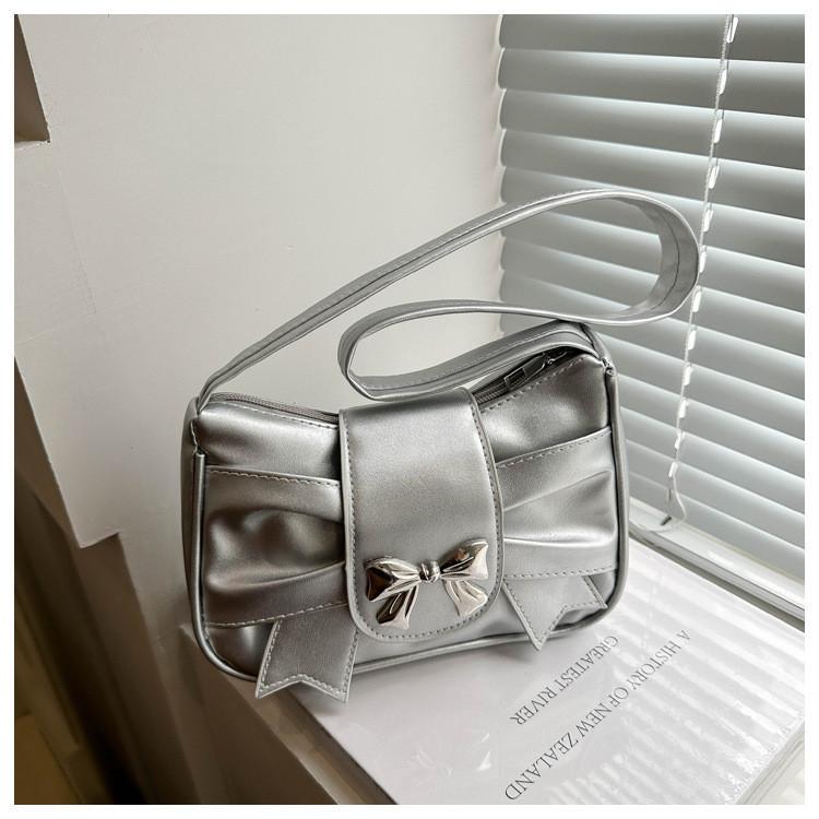 Adorable Bowknot Small Square Bag For Women Cute Korean Style Shoulder Tote Bag