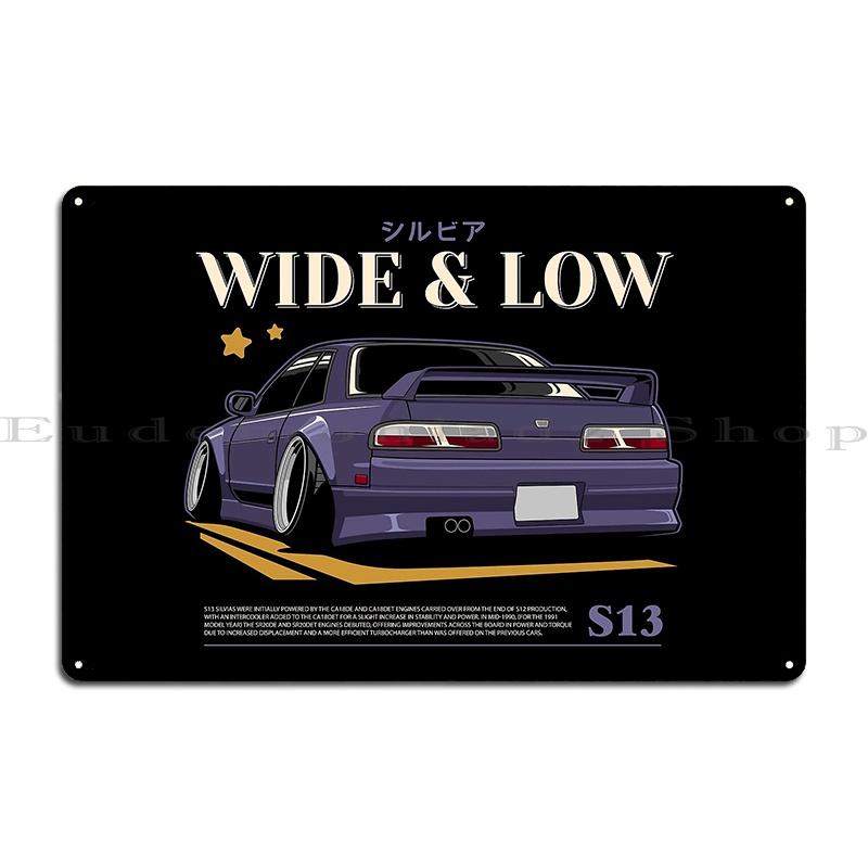 300ZX 240sx Oldtimer Kill all tires Silvia S13 S14 S15 Metallschild Kino Pub Design Kinodekoration Blechschild Poster