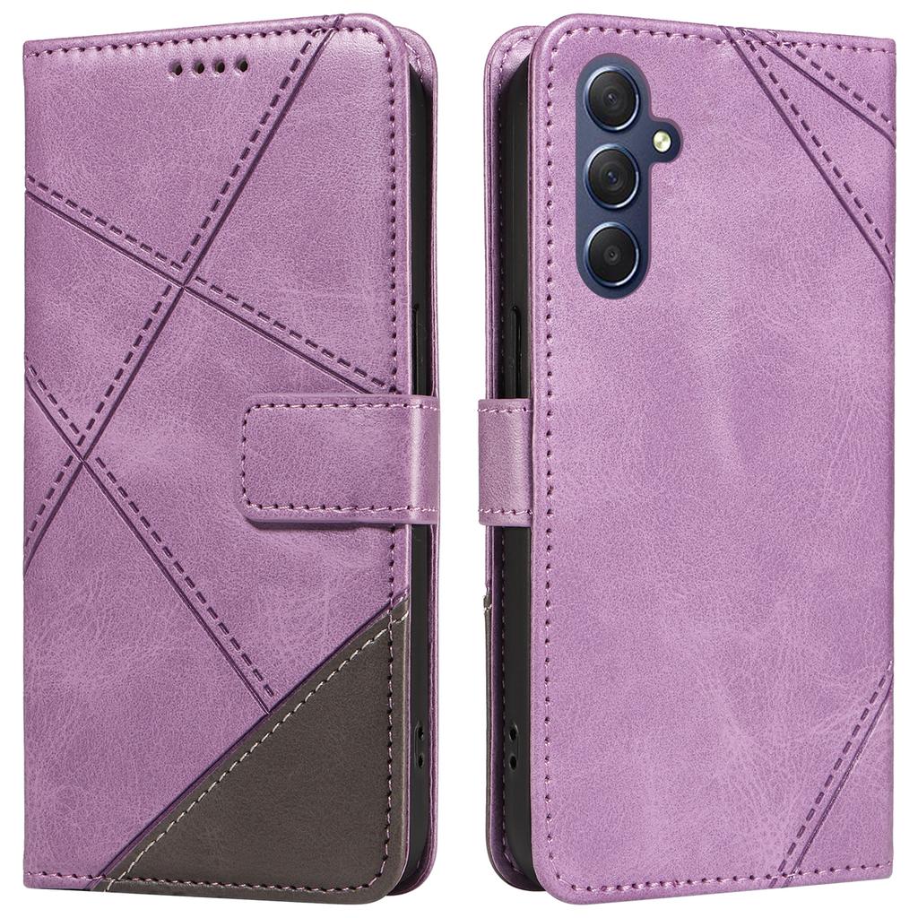 For Samsung Galaxy A55 5G Case Geometric Line Leather Phone Cover Card Slots Wallet
